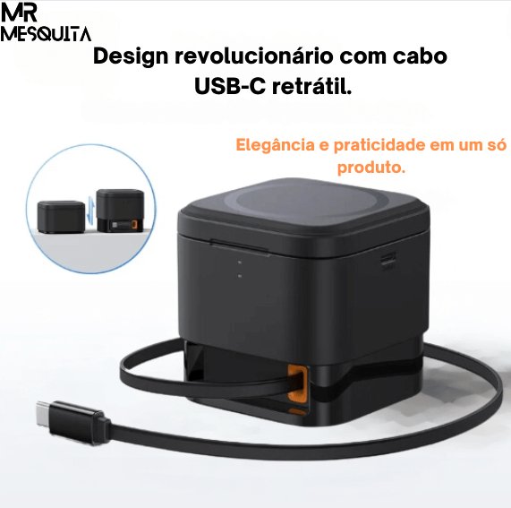 MrMesquita_ShopCarregador Magnetico Sem Fios para iPhone 15/14 Pro e AirPodsMrMesquita_Shop