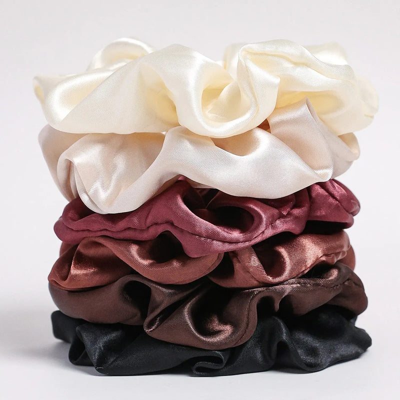 MrMesquita_ShopConjunto de 6 Scrunchies Grandes de Seda em Cores Sólidas para MulheresMrMesquita_Shop