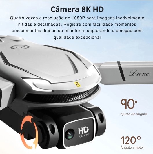 MrMesquita_ShopDrone V88 SkyMaster: imagem 8K, GPS 5G, Dupla Câmera HD, Dobrável e com Controle Remoto de ObstáculosMrMesquita_Shop