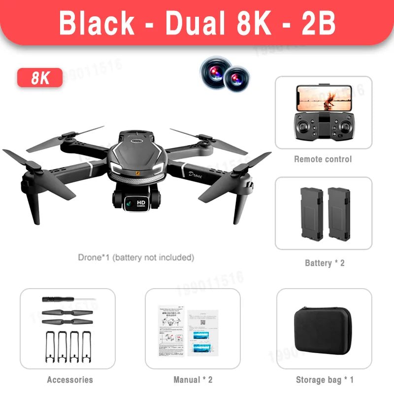 MrMesquita_ShopDrone V88 SkyMaster: imagem 8K, GPS 5G, Dupla Câmera HD, Dobrável e com Controle Remoto de ObstáculosMrMesquita_Shop