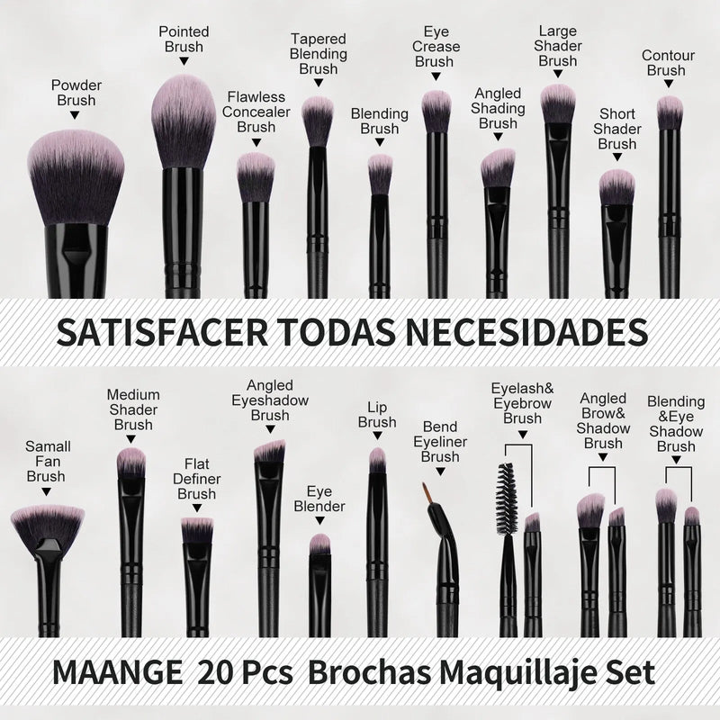 MrMesquita_ShopMaquilhagem Completa: Conjunto de 20 Pincéis de Alta QualidadeMrMesquita_Shop