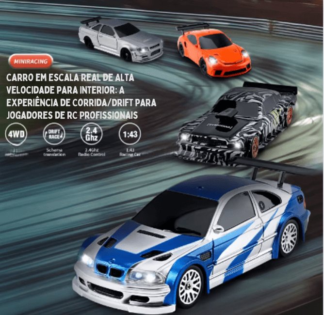 MrMesquita_ShopMini Carro de Drifting 4x4 RC com Controlo Remoto 2.4G - Modelo de CorridaMrMesquita_Shop