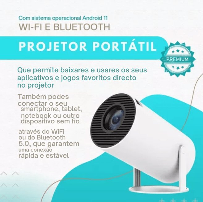 MrMesquita_ShopProjetor Smart 4K Android 11 – Cinema em Casa com Alta DefiniçãoMrMesquita_Shop