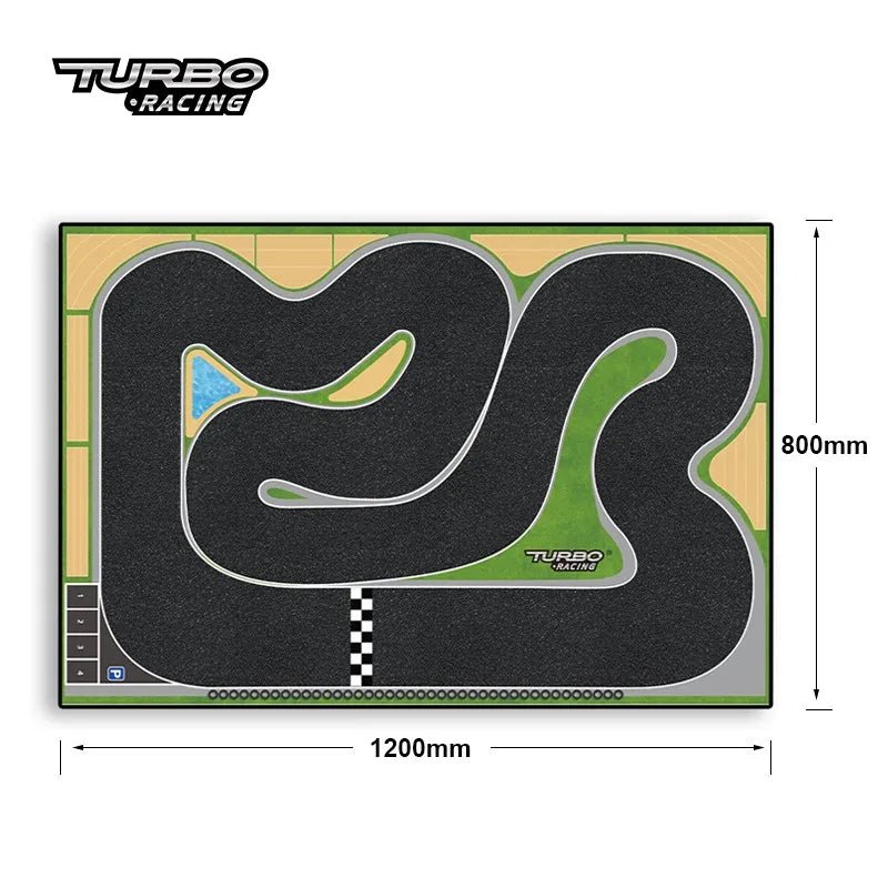 MrMesquita_ShopTapete de Corrida Turbo Racing 1:76 RC – A Pista Portátil Ideal para Corridas de Mesa - 120 x 80 cm:MrMesquita_Shop