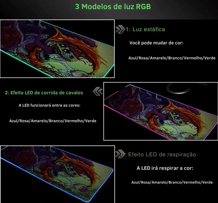 MrMesquita_ShopTapete de Rato Gaming XXL - Superfície Antiderrapante com Efeitos RGBMrMesquita_Shop